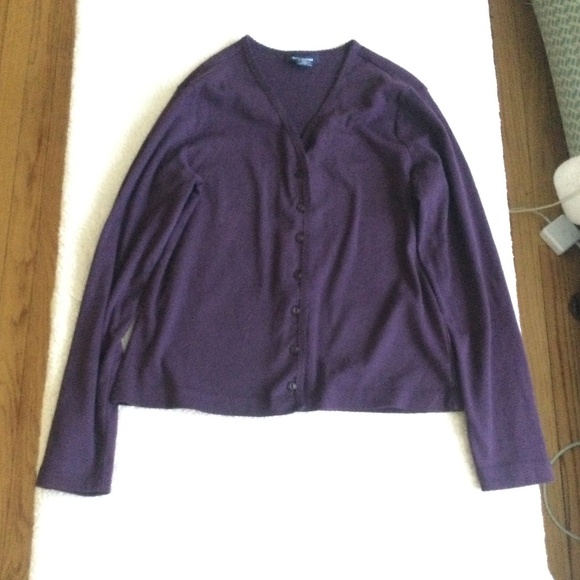 Vintage 90s Y2K The Limited Knit Cardigan Cotton Purple - Sz Medium - Picture 4 of 10